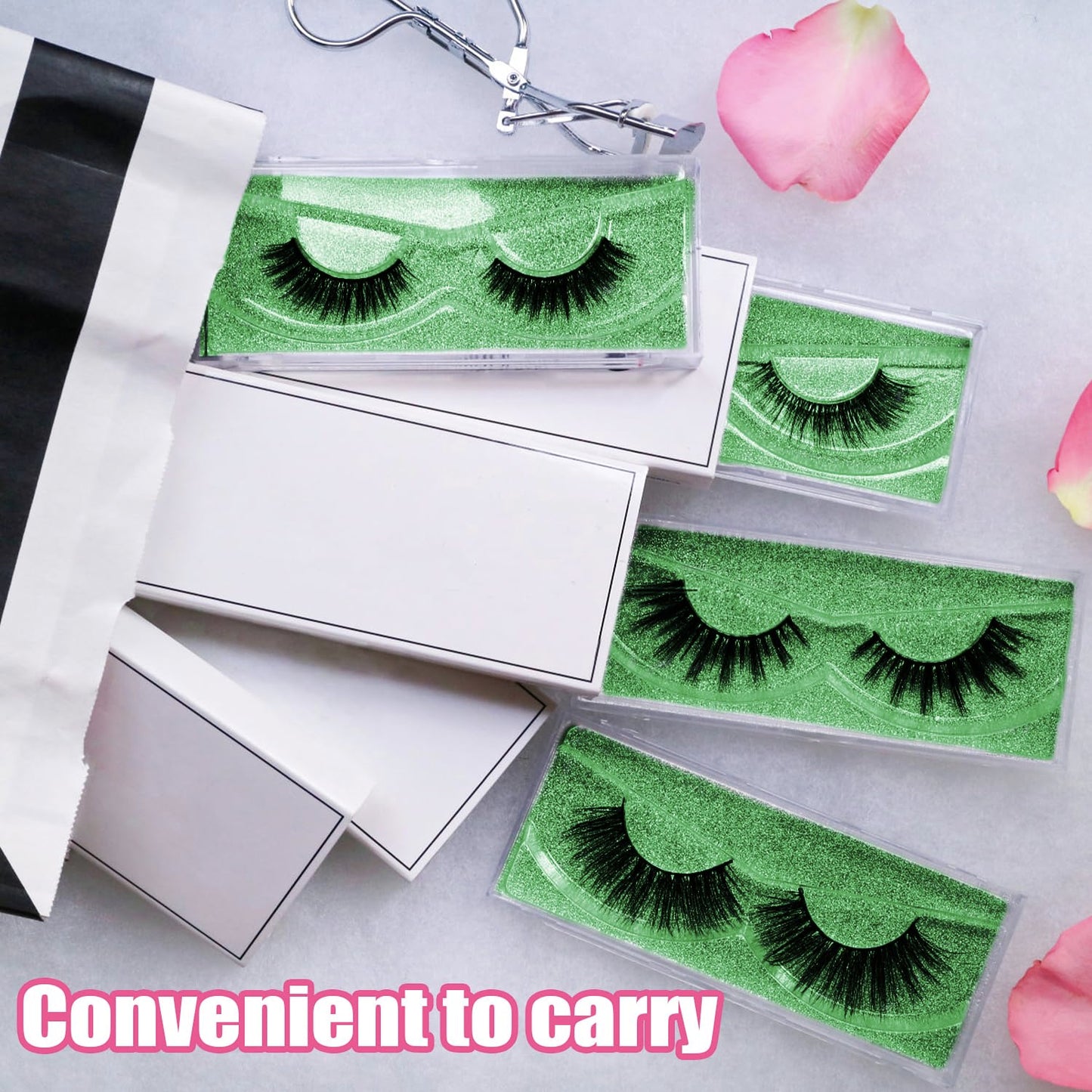 Empty Lash Boxes for False Eyelashes - 30 Pack Lash Cases, Customizable Eyelash Packaging, Bulk Lash Storage Containers, Lash Box Packaging, Premium Display & Protection (Green)