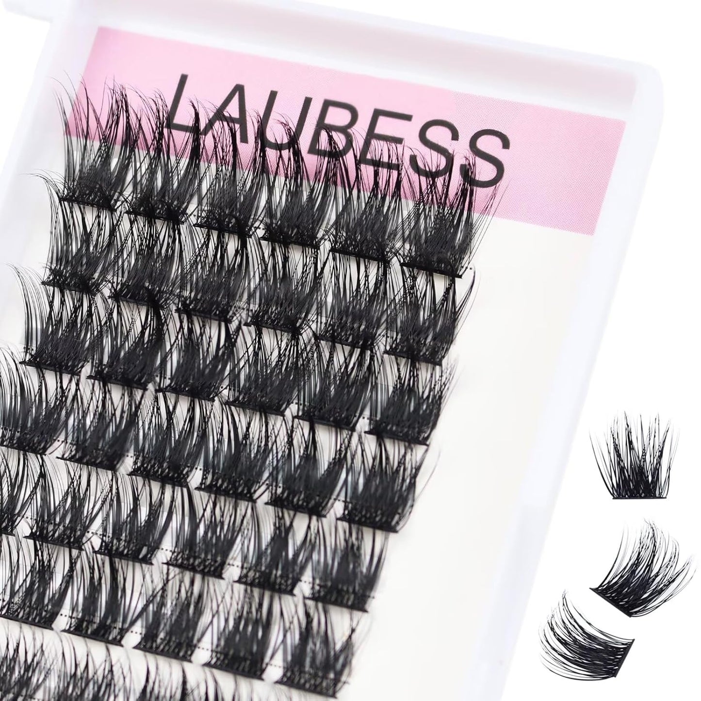 Cluster Lashes 72 Individual Lashes D Curl Lash Clusters Volume Eyelash Clusters DIY Lash Extension Kit Fluffy Cluster Eyelash Extensions (03-0.07D, 12mm)