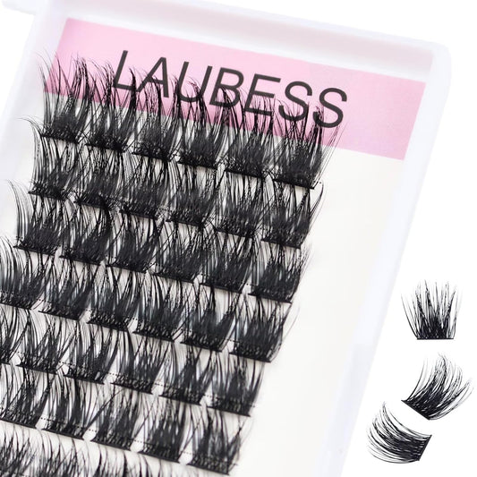 Cluster Lashes 72pcs Individual Lashes D Curl Lash Clusters Fluffy Volume Eyelash Clusters Soft DIY Lash Extension Kit Cluster Eyelash Extensions (03-0.07D, 16mm)