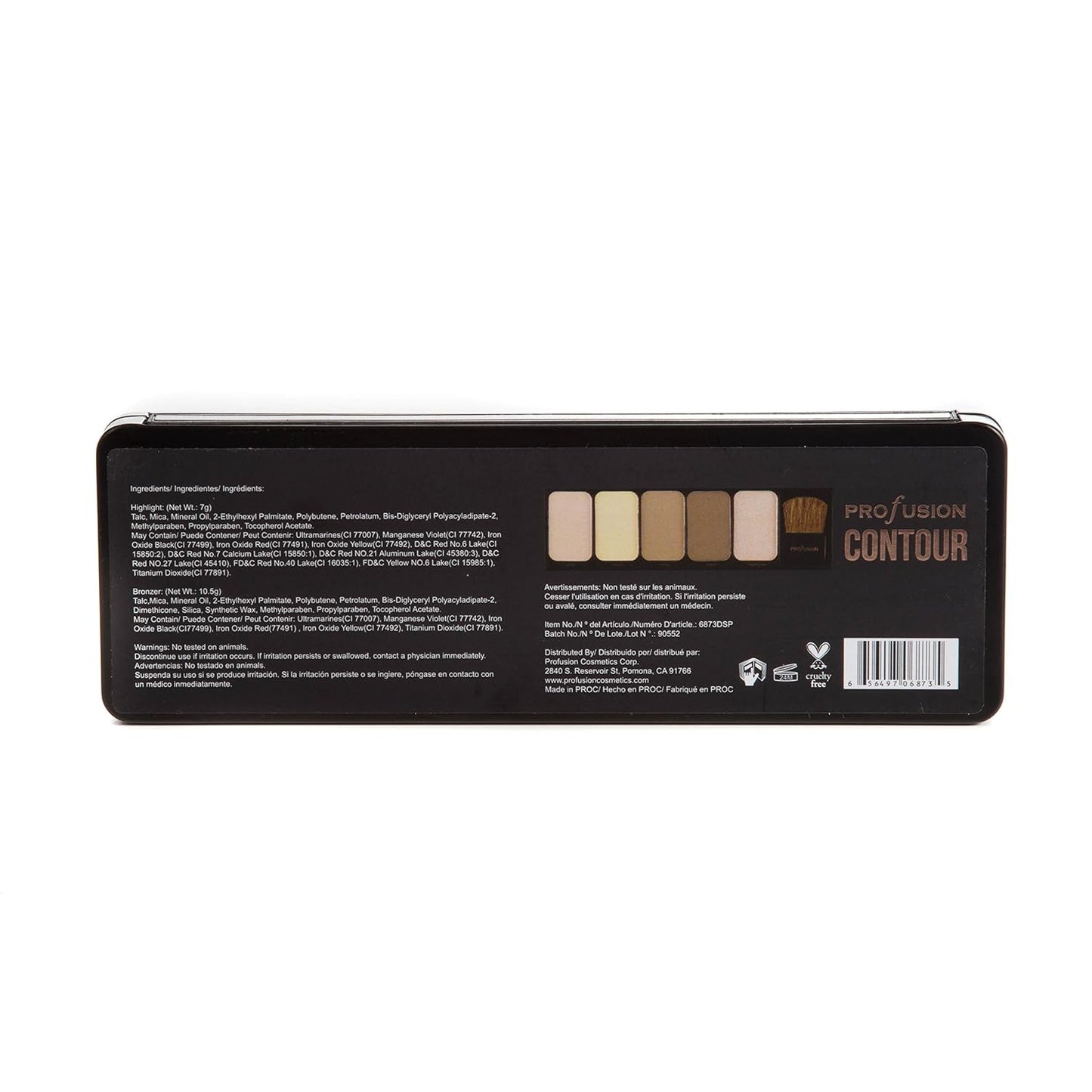 Profusion Cosmetics - Contour - Professional 5 Color Palette Highlight Bronzer Makeup Kit With Application Brush - Vanilla Biscuit Honey Walnut Highlighter