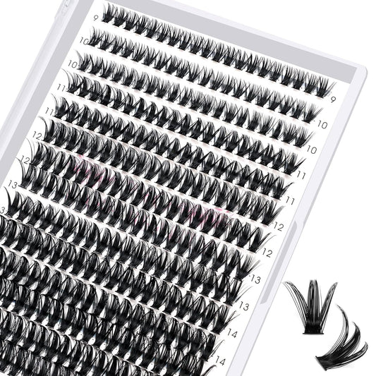 280 Pcs Individual Lashes 50D-D-9-16mix Wispy Cluster Lashes That Look Like Eyelash Extensions DIY At Home