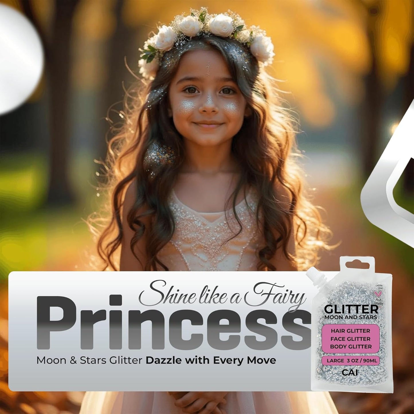 Face, Body & Hair Glitter Gel – Halloween Glitter for Kids and Women – 3 Oz Cosmetic-Grade Gel w/Moon & Stars for Festivals & Halloween Party, Easy Apply & Wash Off - Red 2Pack