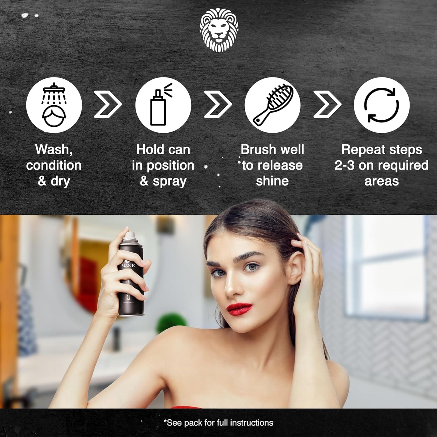 Mane Hair Thickening Spray & Root Touch Up, Instantly Thicker Hair for Men & Women, Fill in Hairlines and Hide Thinning and Fine Patches - Hazel, 12 Colors (6.76 oz)