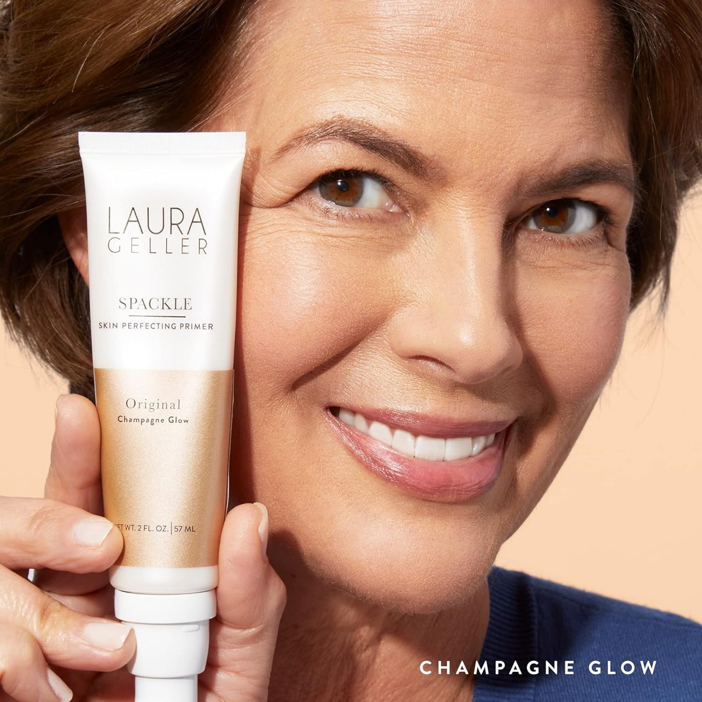 LAURA GELLER NEW YORK Ready-n-Radiant Kit (3 PC) - Baked Bronze-n-Brighten, Deep + Spackle Super-Size Skin Perfecting Primer, Champagne Glow + Retractable Angled Kabuki Brush