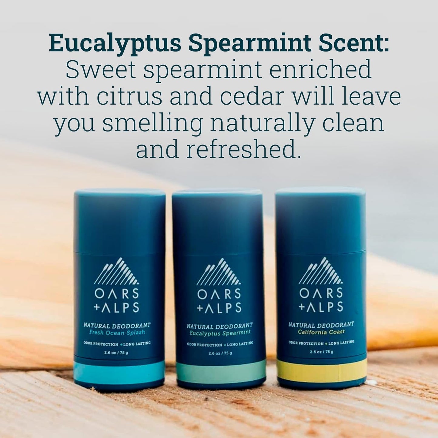 Oars + Alps Aluminum Free Deodorant for Men and Women, Dermatologist Tested and Made with Clean Ingredients, Travel Size, Variety, 3 Pack, 2.6 Oz Each