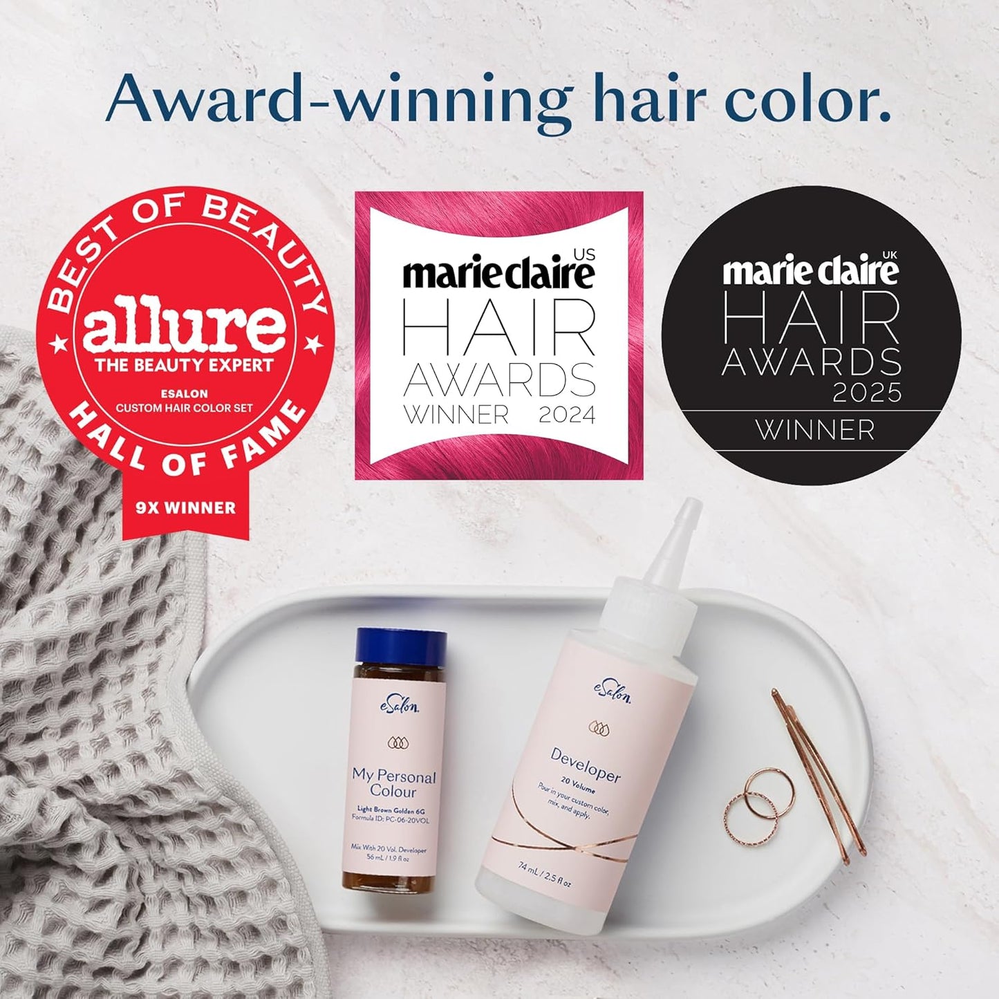 eSalon Permanent Hair Color & Hair Dye Kit - Dark Brown Chocolate - Personal Colorist for Up To 100% Gray Coverage, Ammonia-Free, All Hair Types