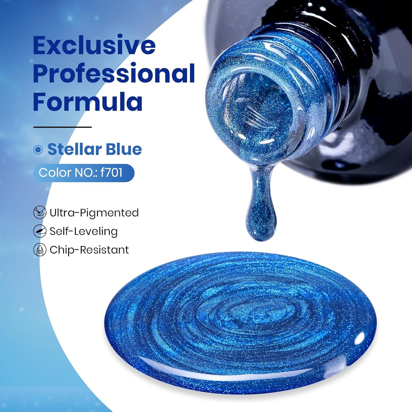 Beetles Blue Cat Eye Gel Polish, 15ML Blue Cat Eye Glitter Gel Polish with Magnet Soak Off UV Shimmer Velvet Gel Stellar Blue Series French Nail Art Manicure Gifts for Women