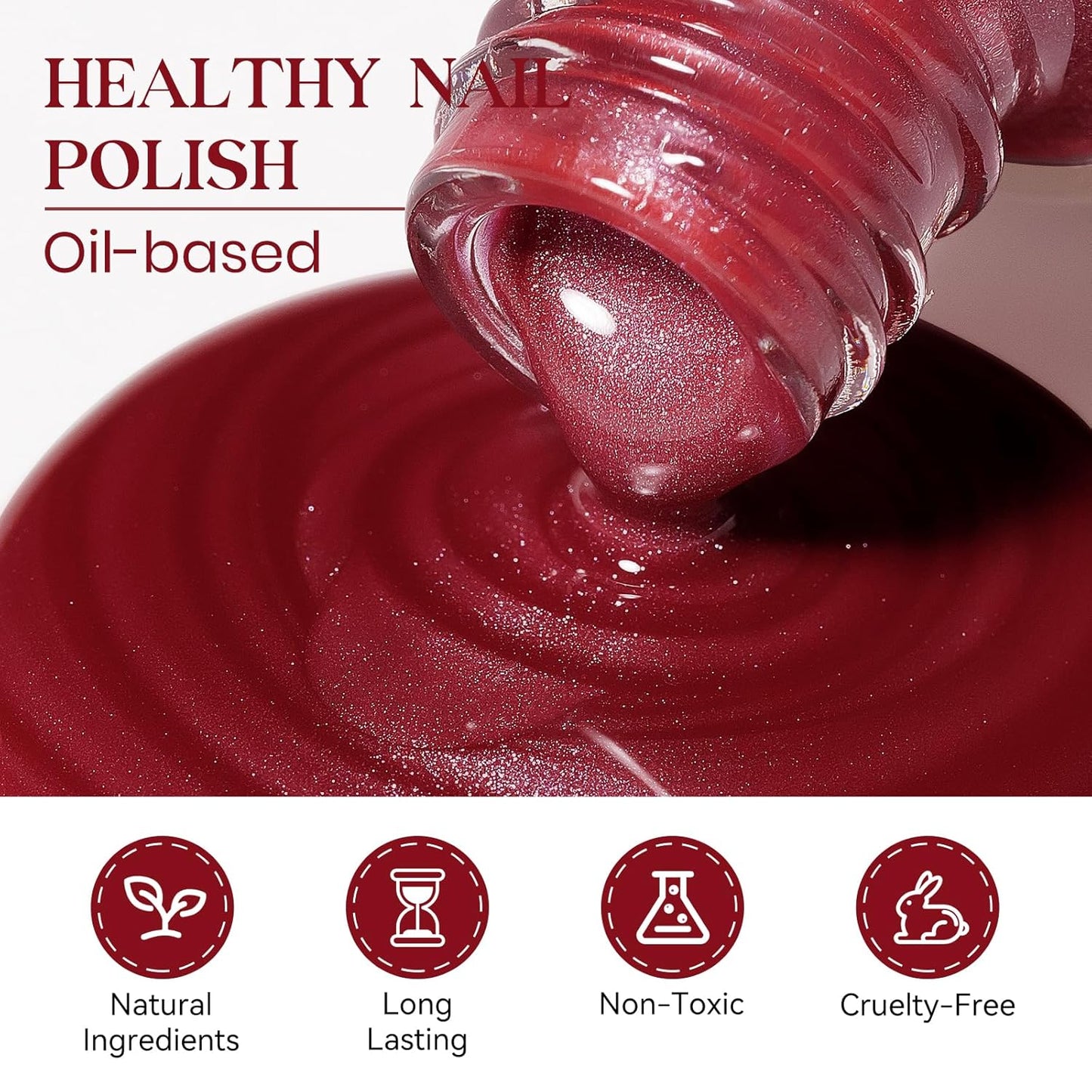 MIZHSE Quick Dry Cat Eye Nail Polish, Red Magnetic Nail Polish with Magnet, Air Dry Fast Nail Lacquer Non-Gel 15ml Cateye Polish for Women Girls Manicure DIY Home