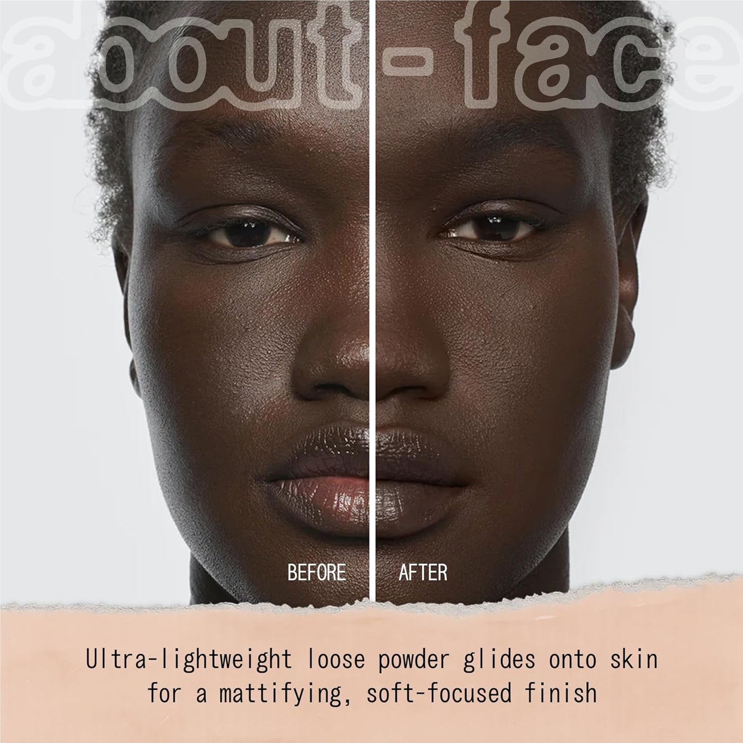 about-face Curtain Call Set & Smooth Loose Powder Ovation – Lightweight, Oil-Absorbing Setting Powder with Rice Starch & Corn-Based Talc Alternative – Vegan, Cruelty-Free – 0.35oz (Very Deep)