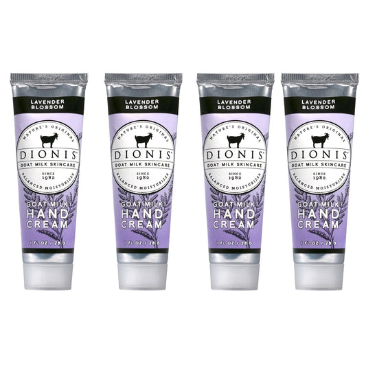 Dionis Goat Milk Hand Cream 4 Piece Travel Gift Set - Lavender Blossom