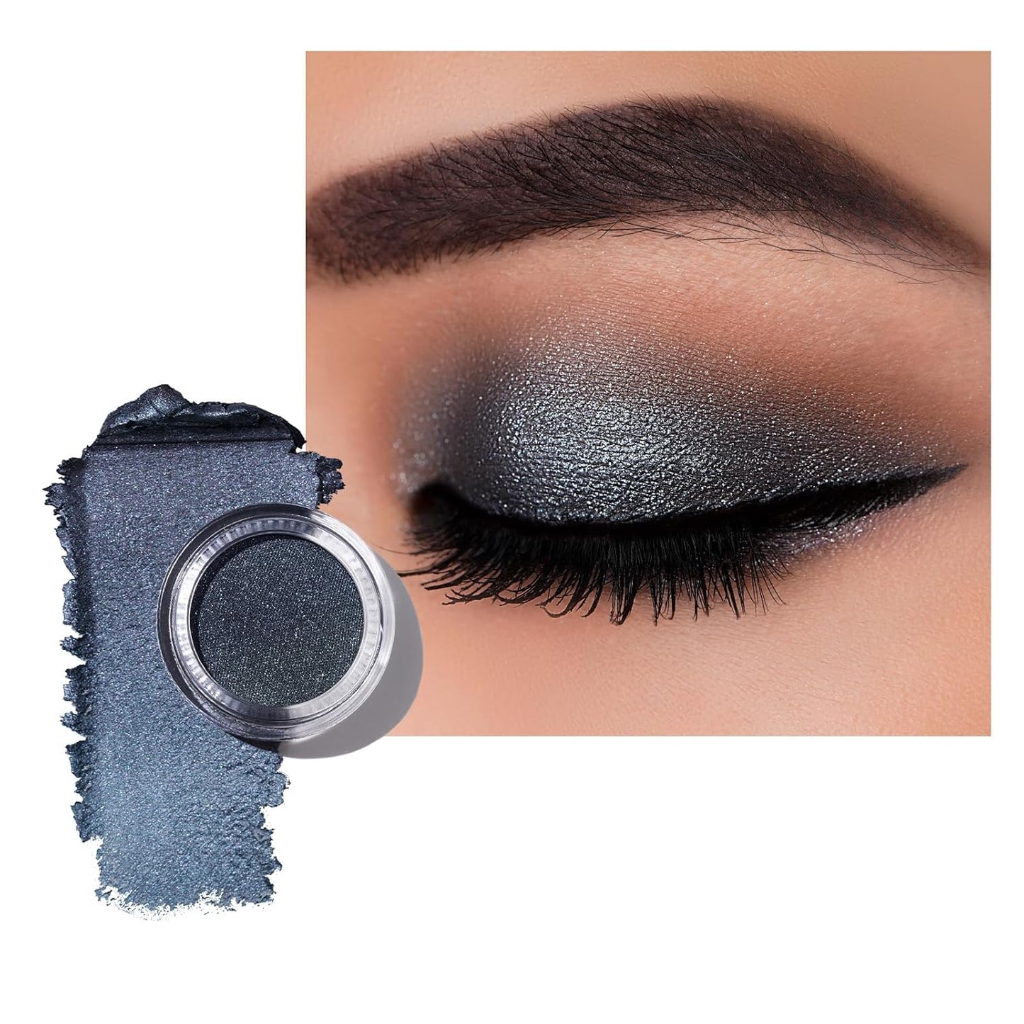 Oulac Grey Cream Eyeshadow, Waterproof Highly Pigmented Glitter Eye Shadow with Moisturizing Formula, Extremely Soft Creamy Texture, Easy to Blend, Large Capacity,.(06)