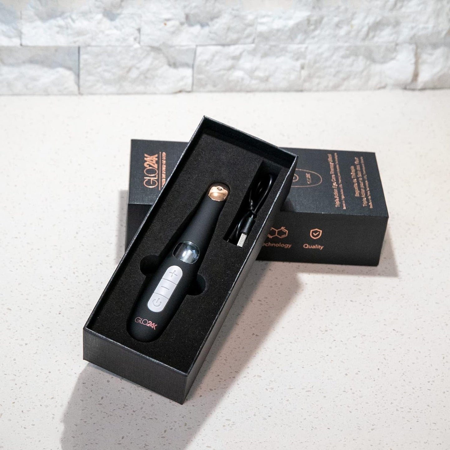 GLO24K Eye Care Beauty Massager. For Radiant, Beautiful Skin Around The Eyes.