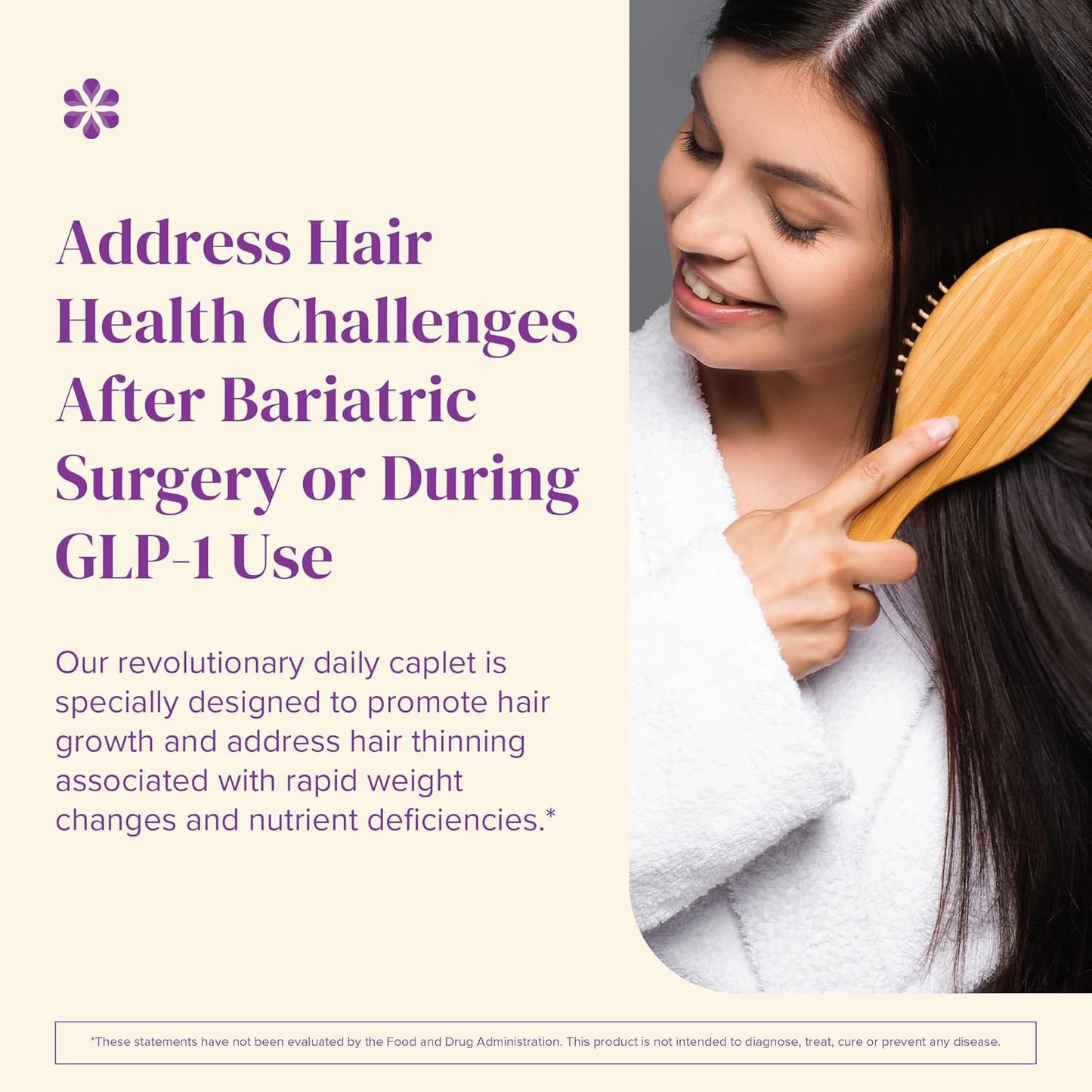Barimelts Hair Health+ for GLP-1 Users and Bariatric Patients - Hair Growth Supplement Helps Reduce Visible Hair Thinning - 30 Smooth-Coated Caplets (1-Month Supply)