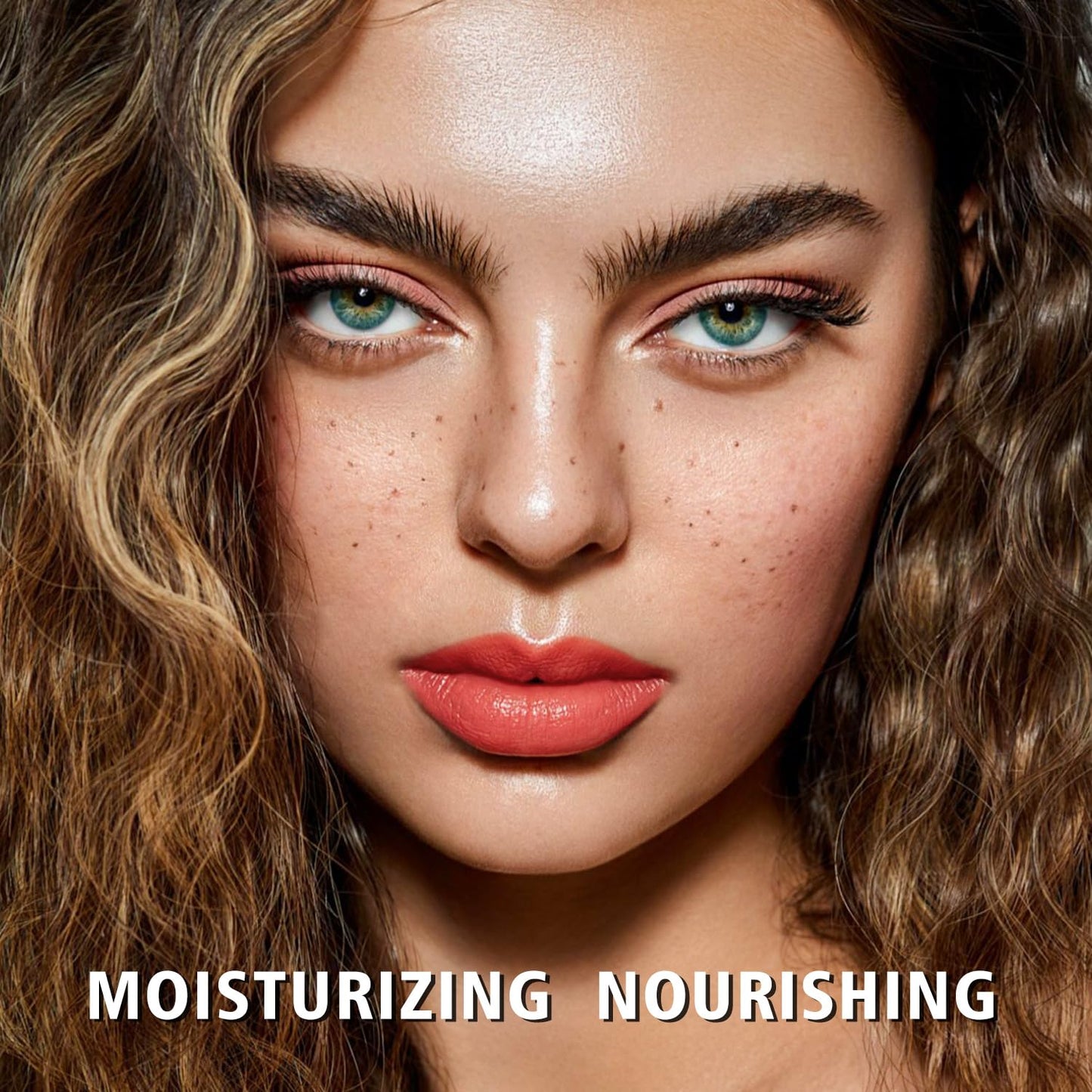 MAKI YIKA Moisture Coral Red Lipstick for Women Hydrate Lip Balm for Dry Cracked Lips Weightless Glossy Lip Color Juicy Finish,MA053 Coral Red