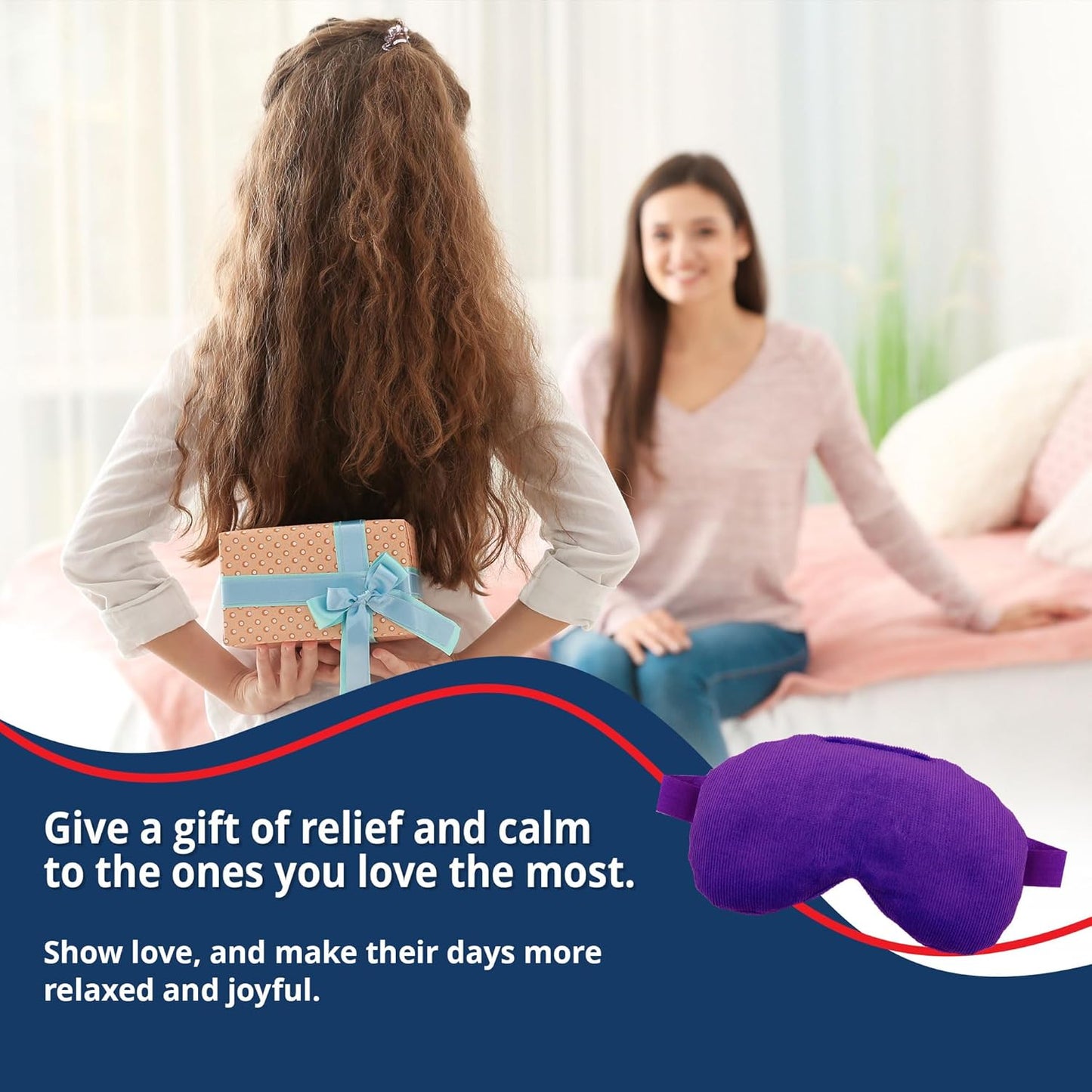 Lavender Lavender Eye Mask Pillow - Weighted Eye Mask for Relaxation, Yoga and Stress Relief - Cold Therapy Lavender Eye Masks for Women, Men - 1 Eye Mask Purple