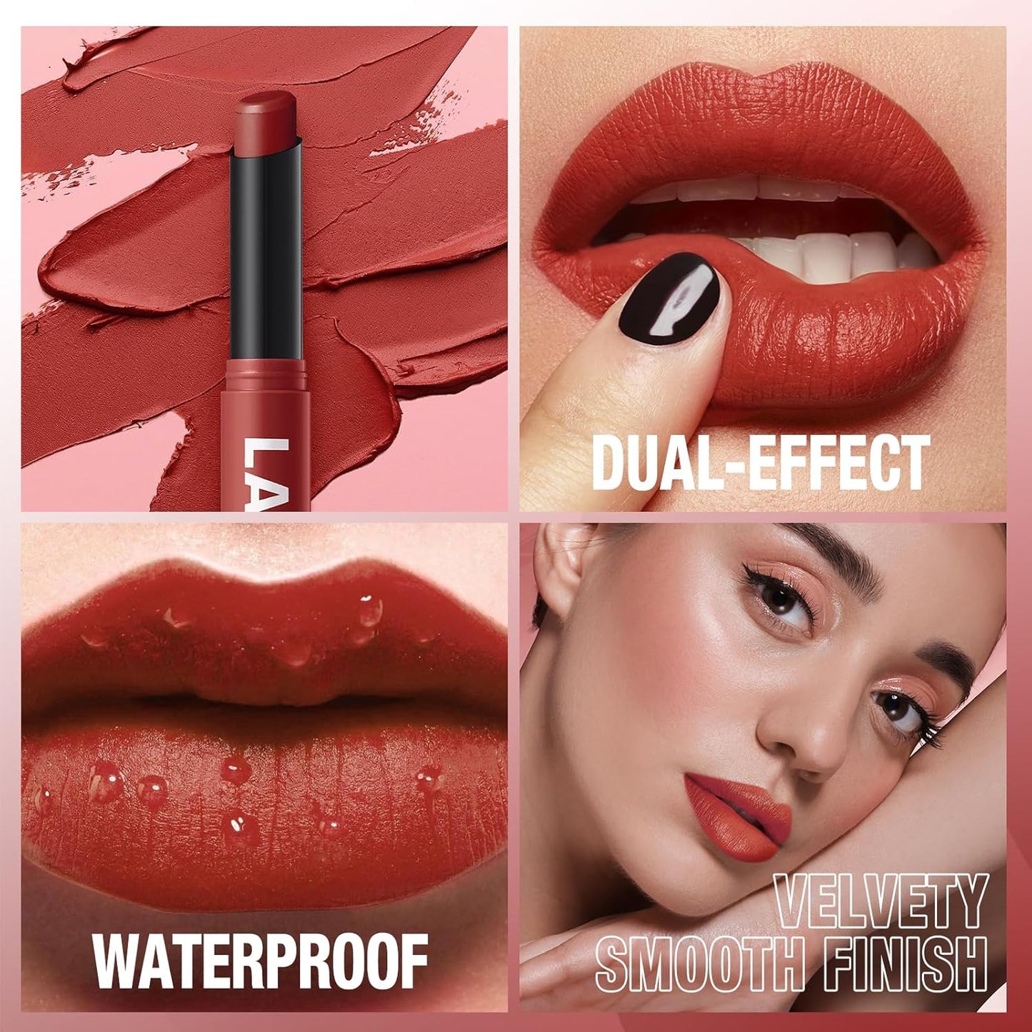 Jolilab 3Pcs Velvet Matte Lipstick Nude Matte Soft Dark Color Stick High Pigmented Long-Lasting Waterproof Lip Stick Lip Balm Beauty Cosmetics Gift for Girls and Women（10#+11#+12#