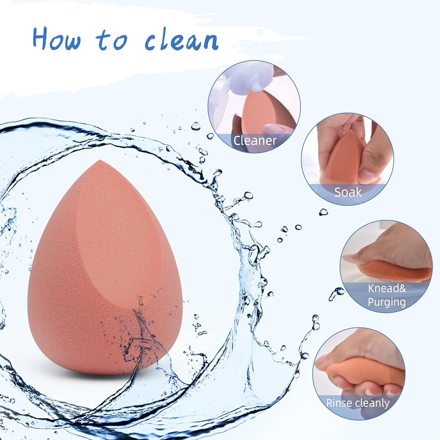 COSTICA Makeup Sponge, 8 Pcs Beauty Blender for Foundation Blending Sponge, Pink Makeup Blender with Storage Box, Flawless for Liquid Cream and Powder