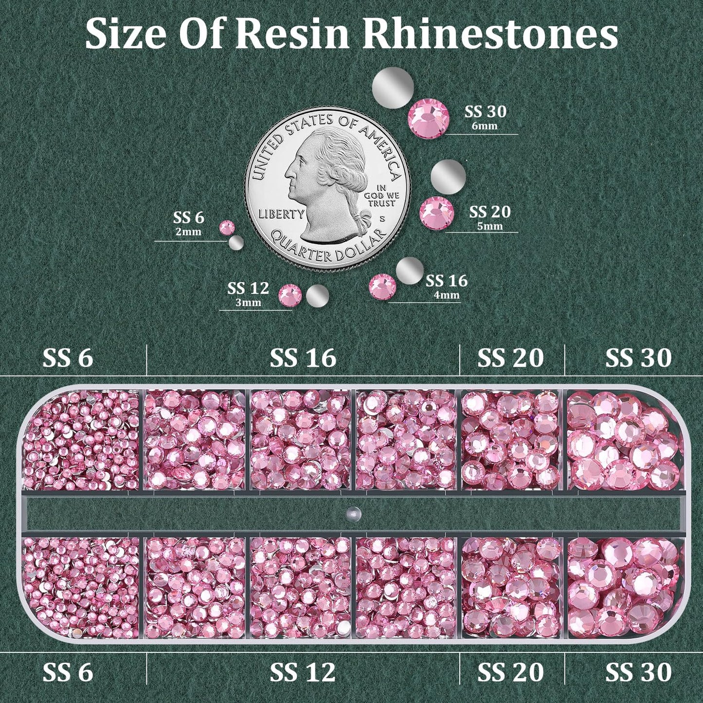 Resin Rhinestones for Crafting with B7000 Jewelry Glue, 1 Box Dark Pink Flatback Crystals with 3Pcs 10ml Glue for Bedazzling Crafts DIY Nail Art Makeup，Non Hotfix Gems for Clothing Shoes