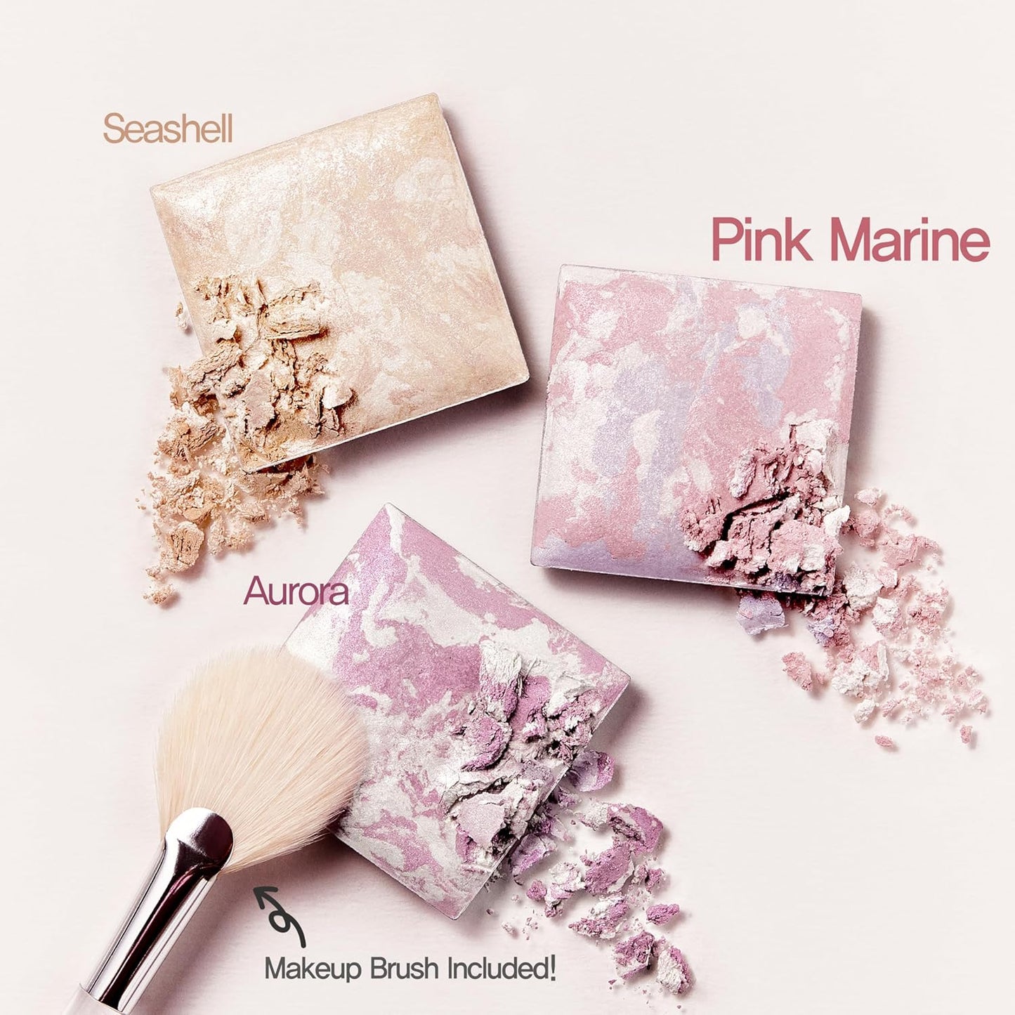 Espoir Tone Pairing Highlighter #Pink Marine │0.33 oz. (9.6 g)│Subtle Glitters for Daily make up │ 3 color Shades Going Well with Various Skin Tones │Sheering Makeup │ Korean Beauty Costmetics