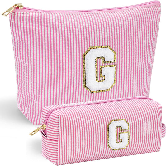 YOOLIFE Unique Makeup Bag - Pink Cosmetic Travel Toiletry Bag for Women, Sister, Girlfriend, Friend Gifts