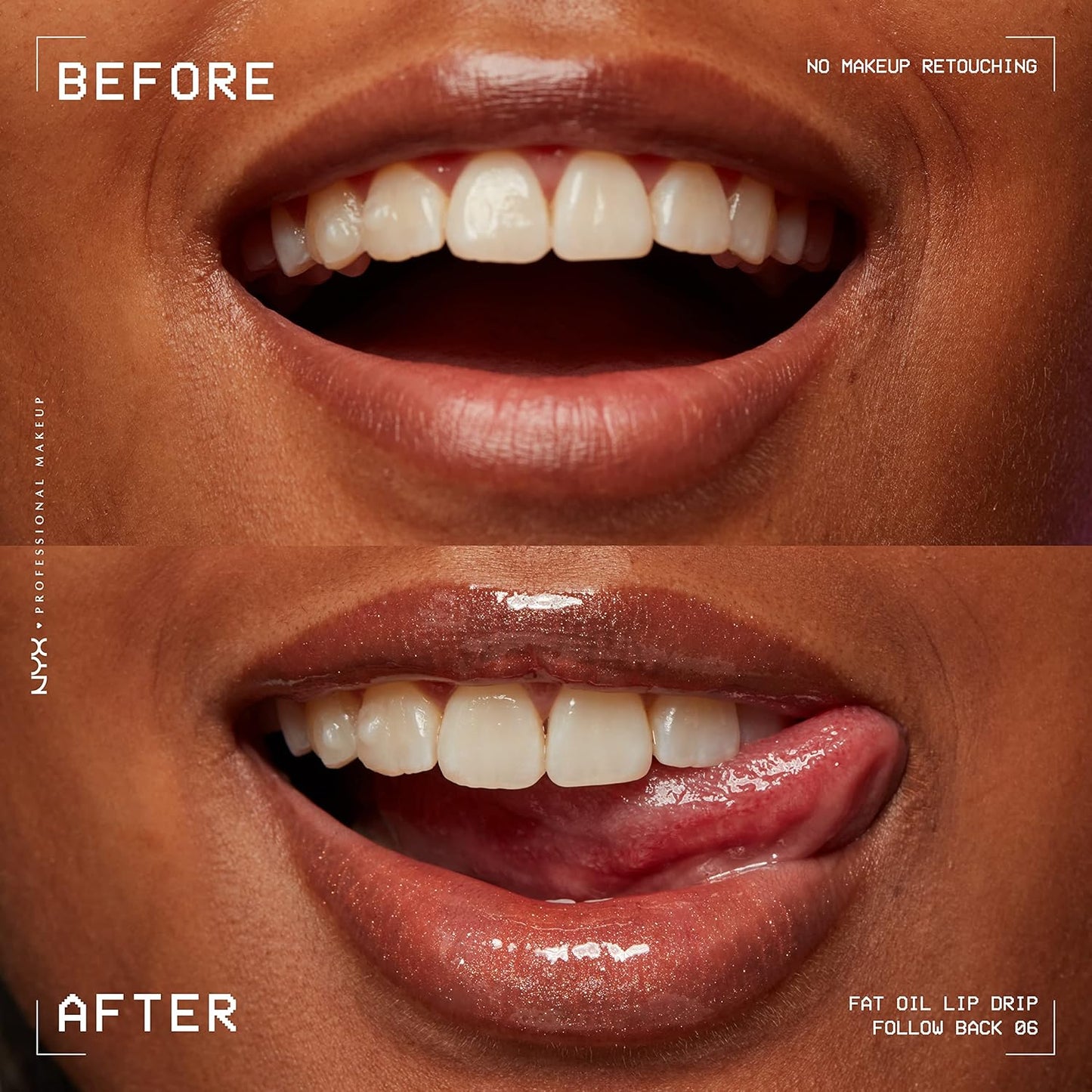 NYX PROFESSIONAL MAKEUP Fat Oil Lip Drip, Moisturizing Lip Oil Gloss, Vegan Tinted Formula, Up to 12 HR Hydration - Follow Back (Shimmering Warm Nude)