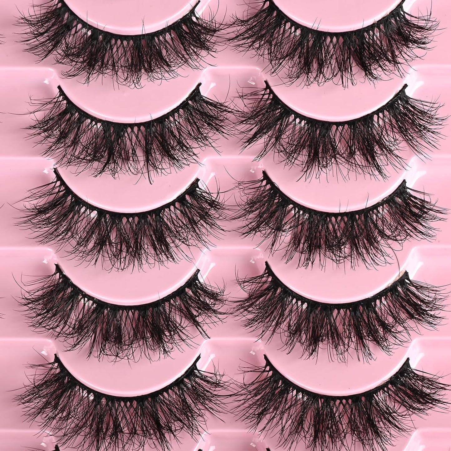 FARRED Fluffy Lashes Natural False Eyelashes Short Wispy Lash Pack 14 Pair Natural Look Cat Eye Strip Eyelash Small Fake Lashes Full Pestañas Sets for MUA and Beginners Daily Makeup (F11 | 7-16mm)