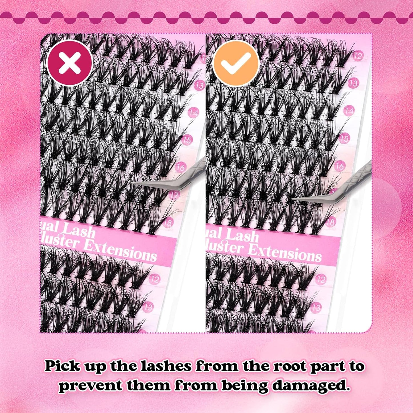 Lash Clusters 240pcs 30D+40D 12-18mm Cluster Lashes Mixed Tray 3D Effect Volume Individual Lashes Cluster Eyelash Extensions Fluffy Soft D Curl DIY Lash Extension Kit at Home (30D+40D-0.07-D,12-18mm)