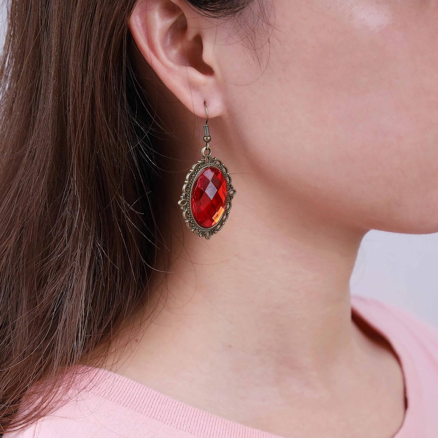 Vintage Black Crystal Drop Earrings Oval Onyx Dangle Earrings Large Onyx Stud Earrings Black Gem Hook Earrings Jewelry for Women and Girls