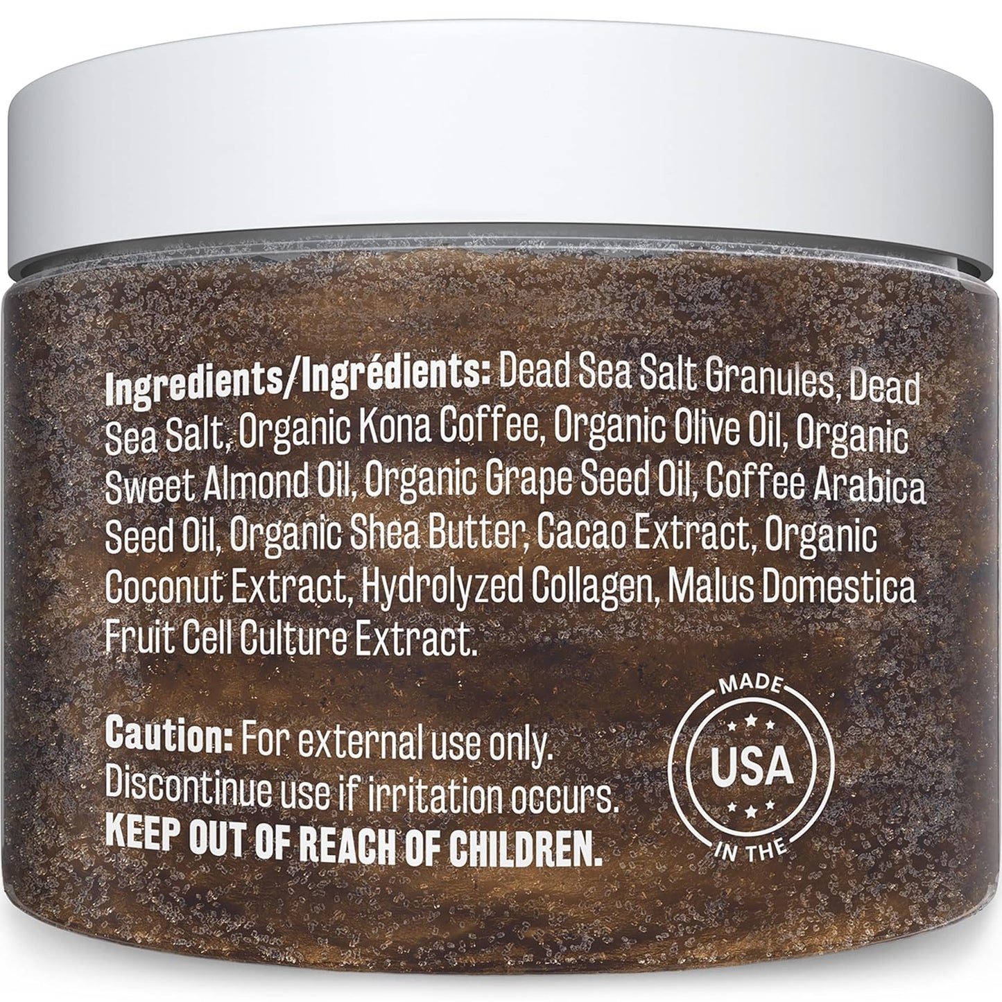 Arabica Coffee Scrub for Hands, Feet, and Body, Exfoliating Scrub with Collagen and Stem Cells, Face Cleanser for Cellulite, Fine Lines, and Stretch Marks, 12oz (1 Pack) by M3 Naturals
