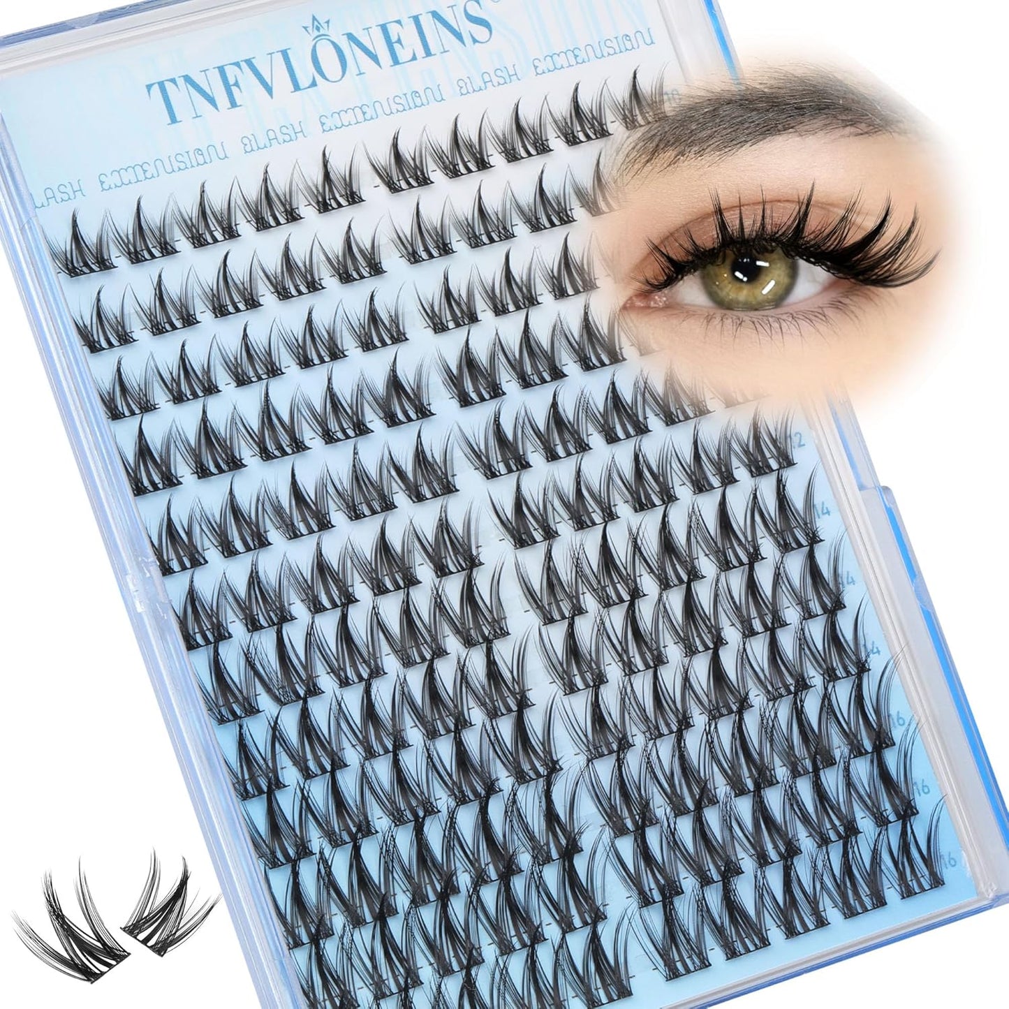 TNFVLONEINS Manga Lash Clusters Wispy Cluster Eyelash Extensions Natural Eyelash Clusters with Spikes Individual Lashes Clusters Fairy Lash Extension Anime Eye Lash Cluster Lashes
