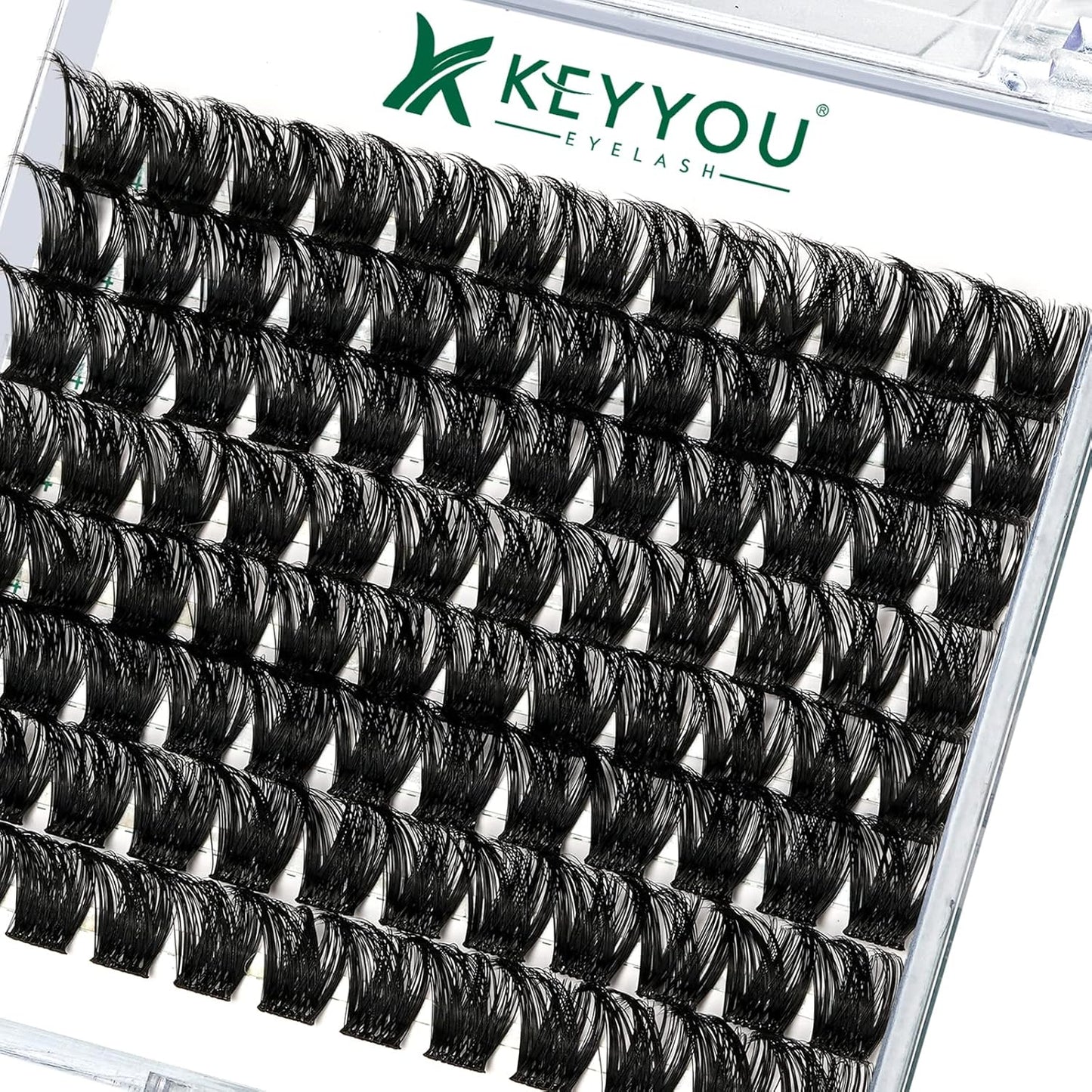 Lash Clusters 96pcs Individual Lashes Y01 D Curl 14mm Eyelash Clusters KEYYOU Volume Wispy Lash Extension Soft&Comfortable Easy DIY at Home(Y01,D-14mm)