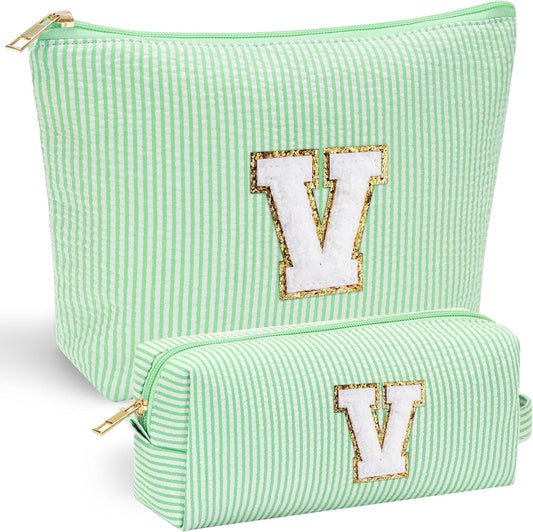 YOOLIFE Gifts for Women Her, Makeup Bag Make Up Bag Pouch Cosmetics Organizer Bag Cute Makeup Bag Skincare Bag Personalized Best Friend Wife Birthday Gift Graduate Gifts for Her V