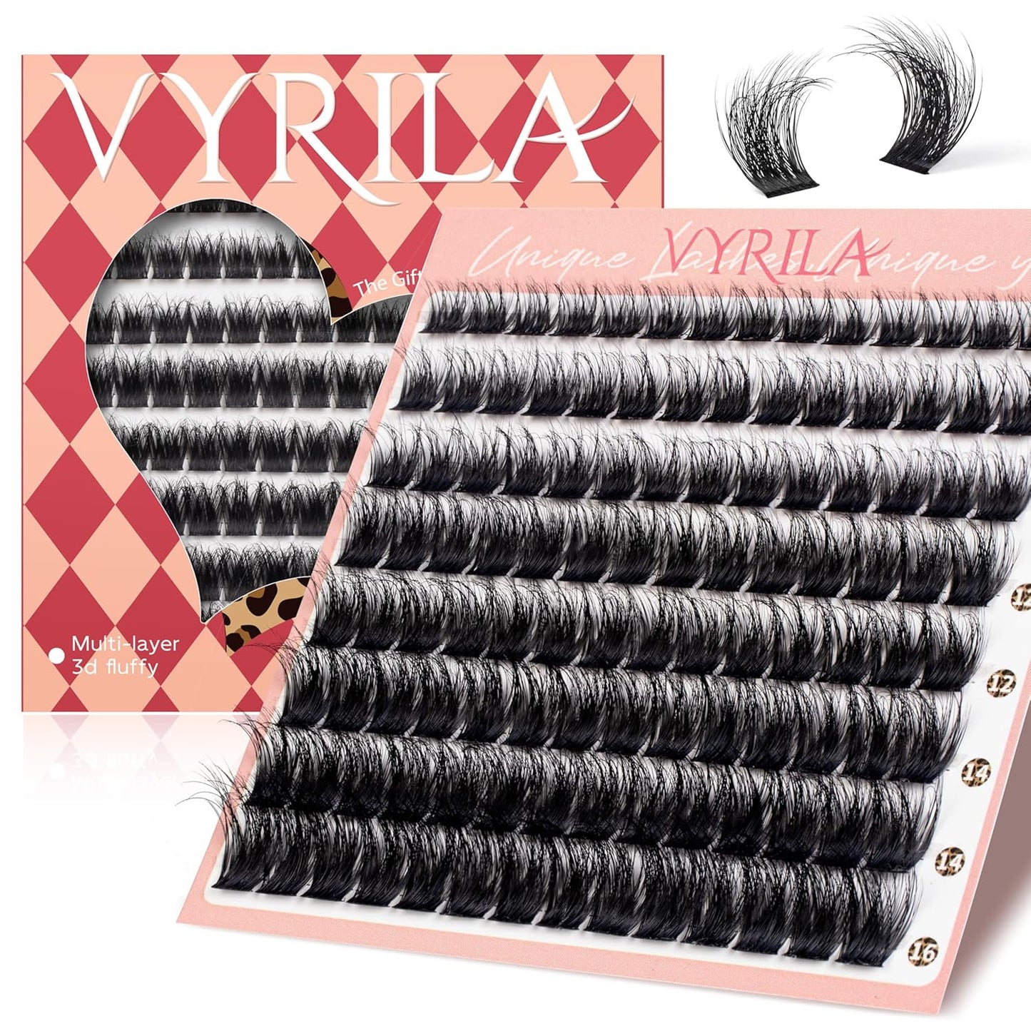 Lash Clusters 0.05mm PBT Fiber Eyelash Clusters, 0.1mm Superfine Black Band D Curl Diy Lash Extension, 112pcs 8-16mm Individual Like Eyelash Extensions (Lushy-D-8-16Mix)
