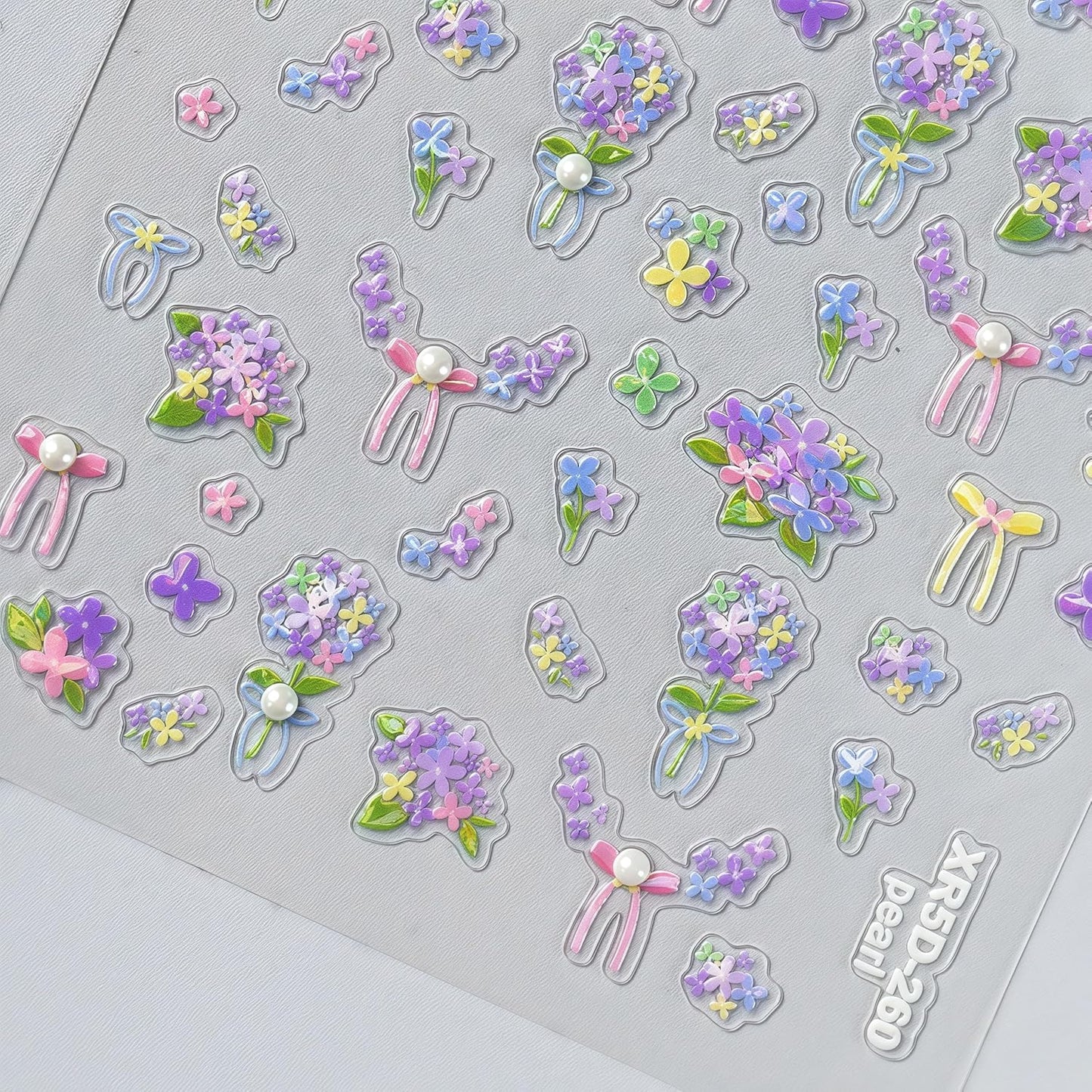 Flower Shell Light Nail Stickers 5D Embossed Self-Adhesive Floral Pearl Crystal Diamond Design Decals Spring Summer Daisy Nail Art Charms for Women DIY Decorations Exquisite Cardboard 1Sheets Set